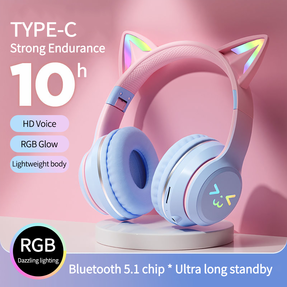 Outdoor Sport Activities For Kids - Cuffie wireless sfumate RGB simpatico orecchio